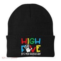 5yr 5th Birthday Funny High Five Its My Birthday Beanie thumb 0