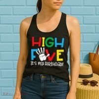 5yr 5th Birthday Funny High Five Its My Birthday Women's Tank Top thumb 2