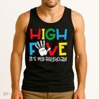 5yr 5th Birthday Funny High Five Its My Birthday Tank Top thumb 3
