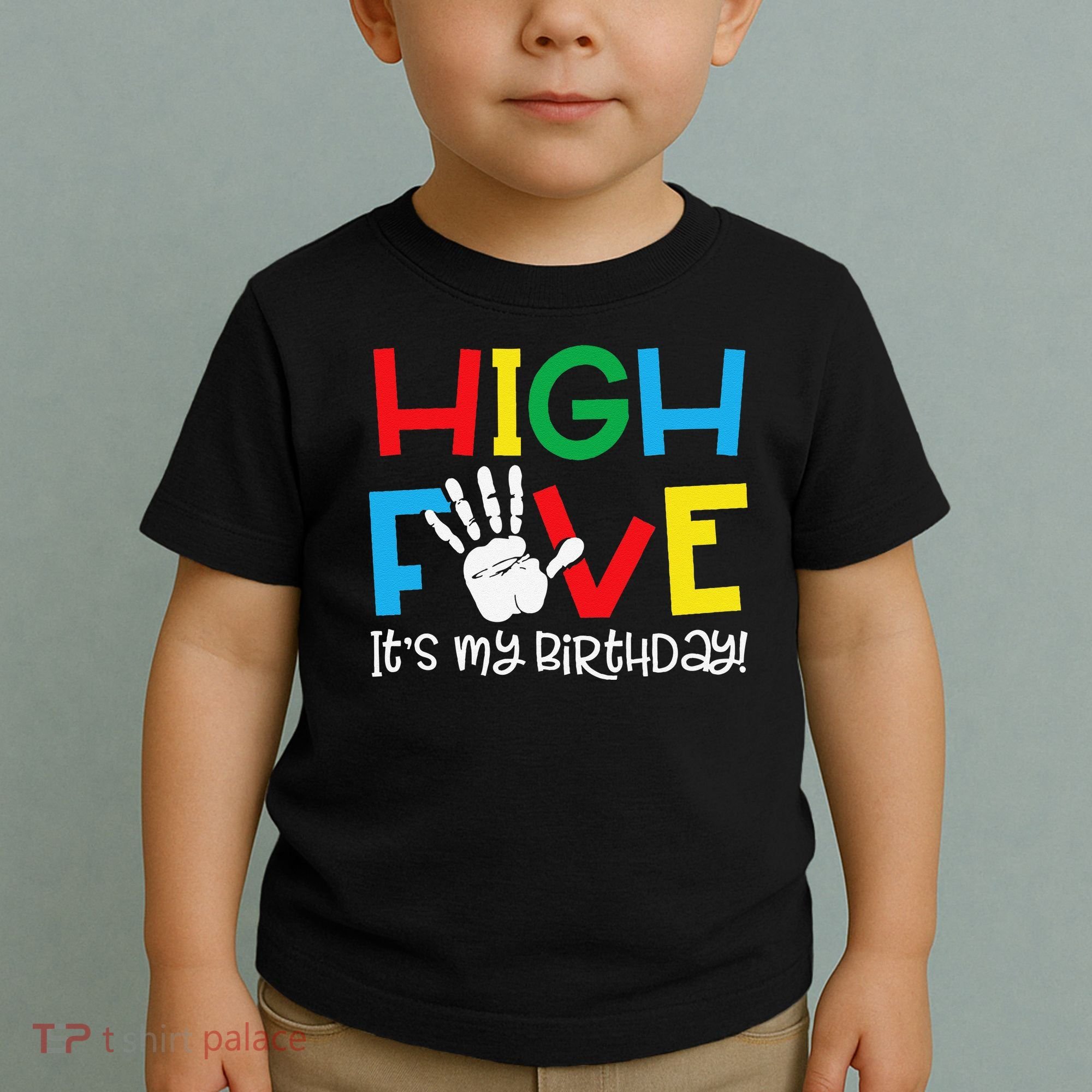 5yr 5th Birthday Funny High Five Its My Birthday Toddler T-Shirt
