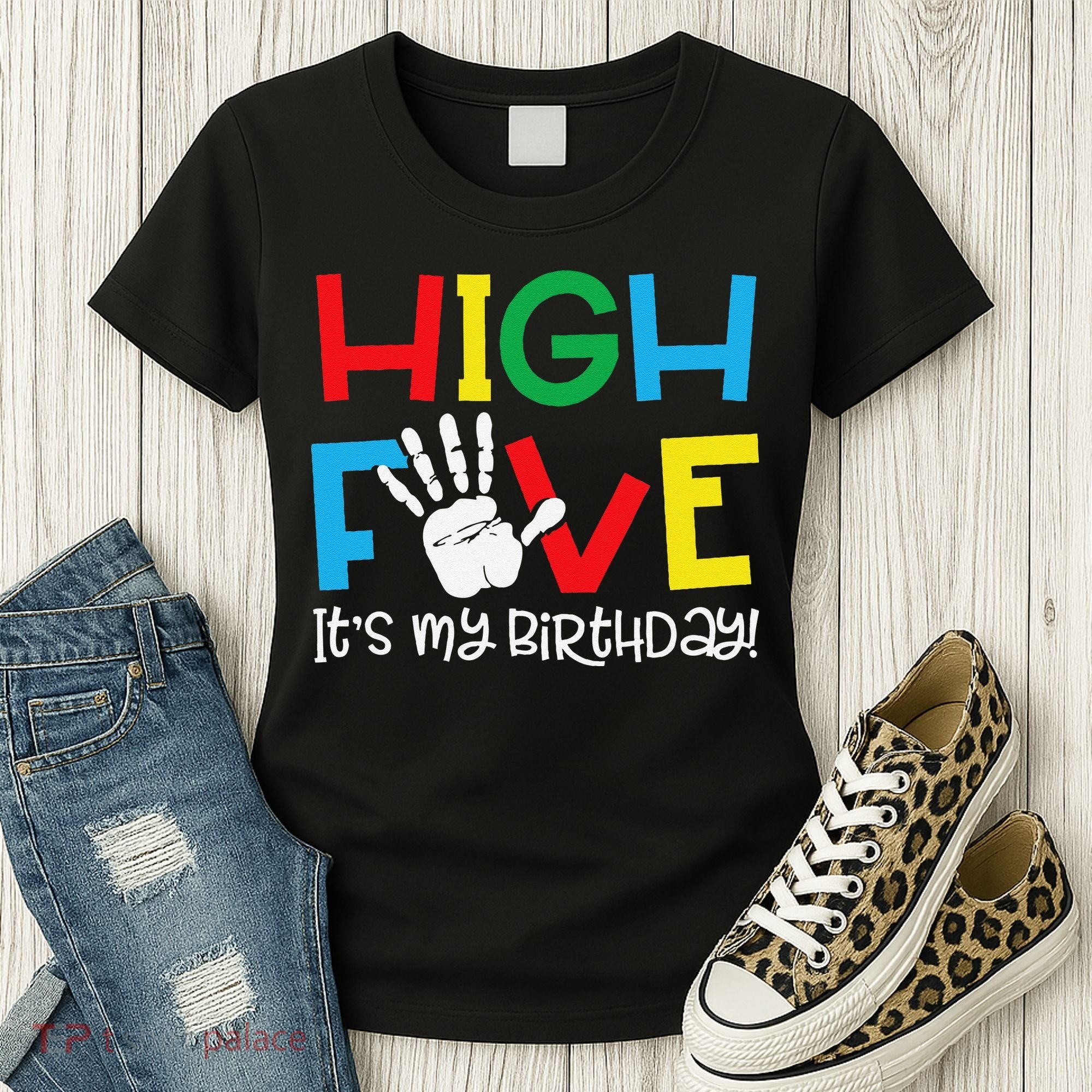 5yr 5th Birthday Funny High Five Its My Birthday Women's T-Shirt
