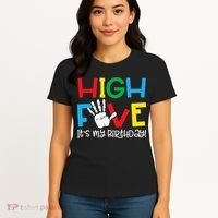 5yr 5th Birthday Funny High Five Its My Birthday Women's T-Shirt thumb 4