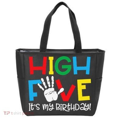 5yr 5th Birthday Funny High Five Its My Birthday Tote Bag