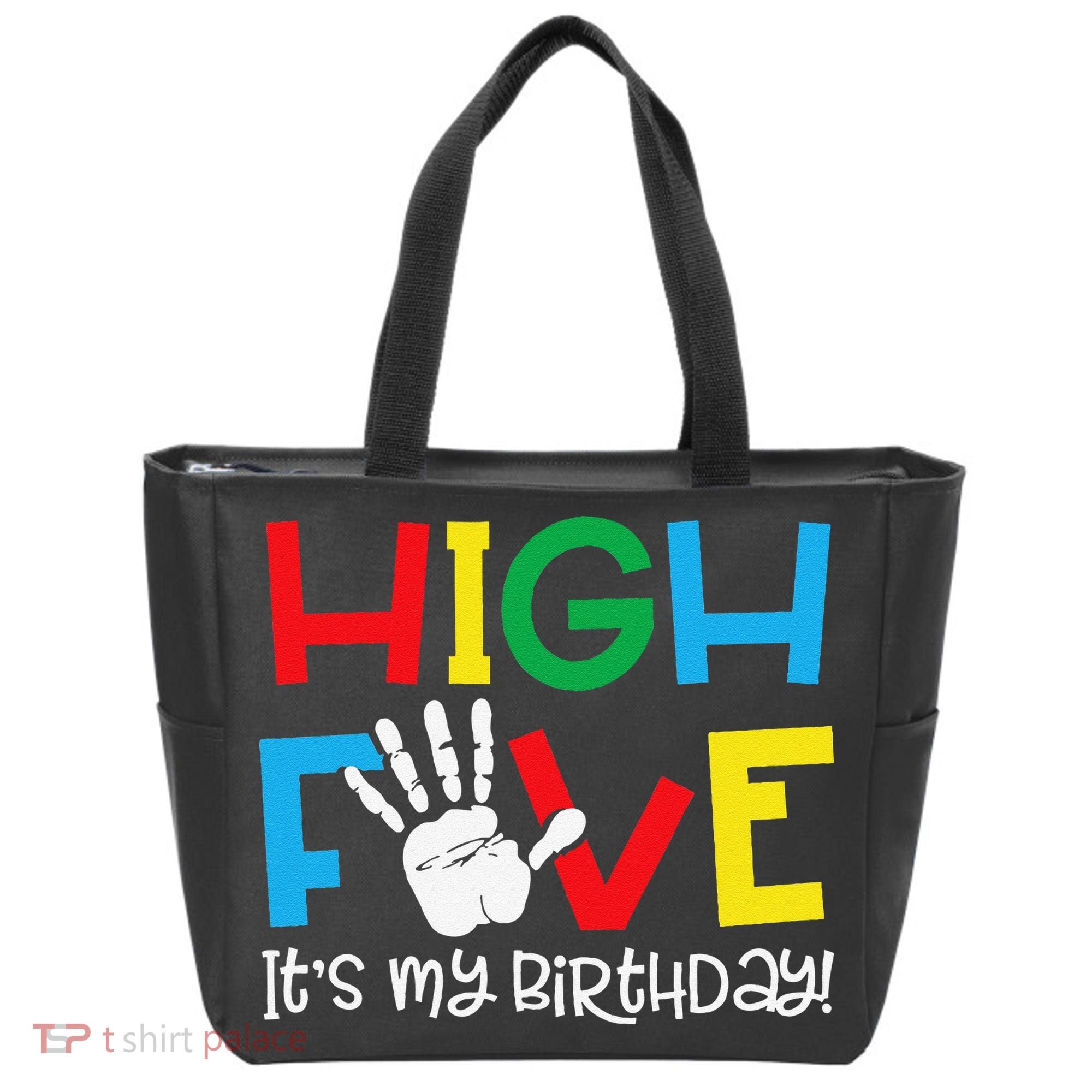 5yr 5th Birthday Funny High Five Its My Birthday Tote Bag