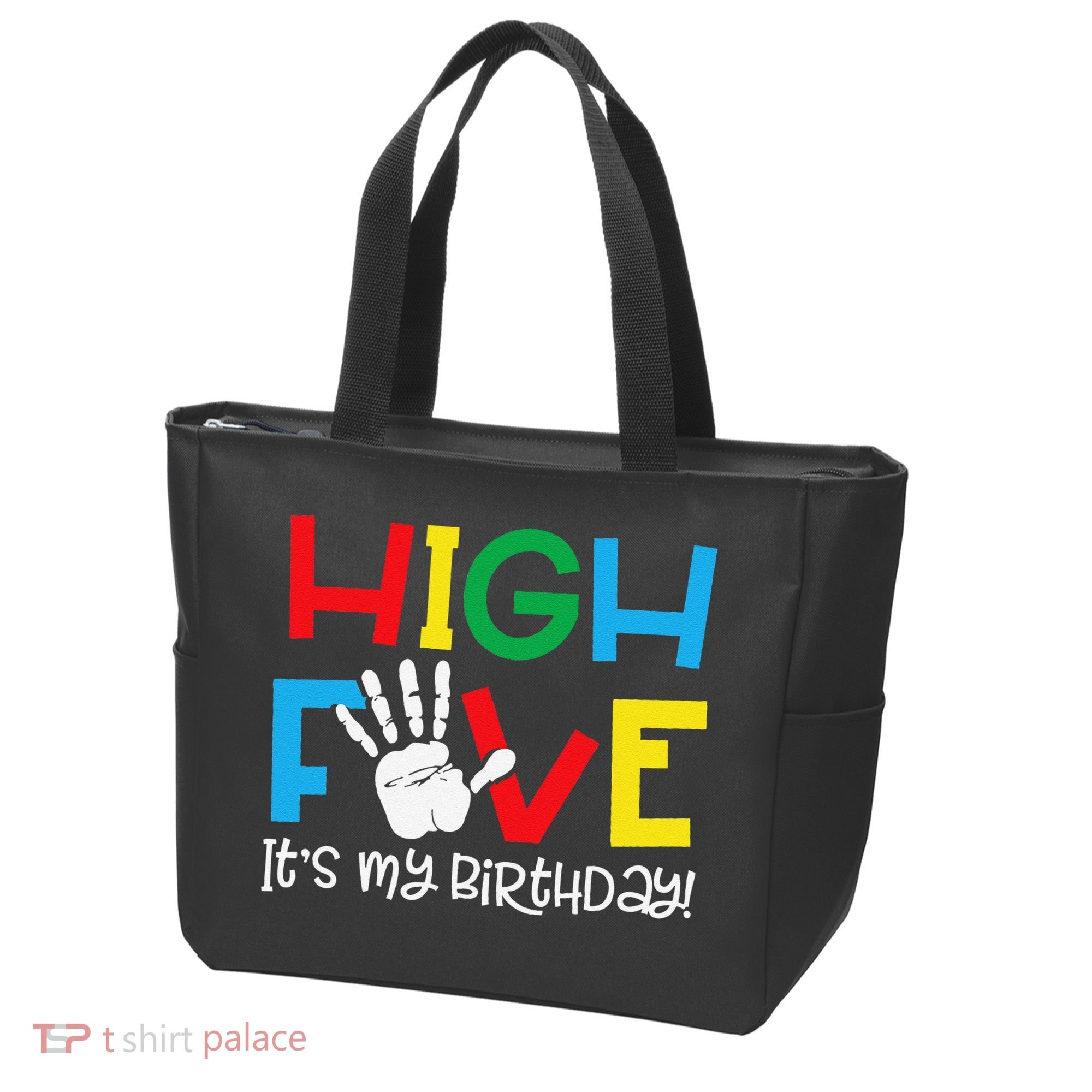 5yr 5th Birthday Funny High Five Its My Birthday Tote Bag