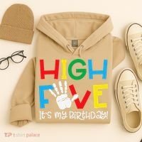 5yr 5th Birthday Funny High Five Its My Birthday Hoodie thumb 4