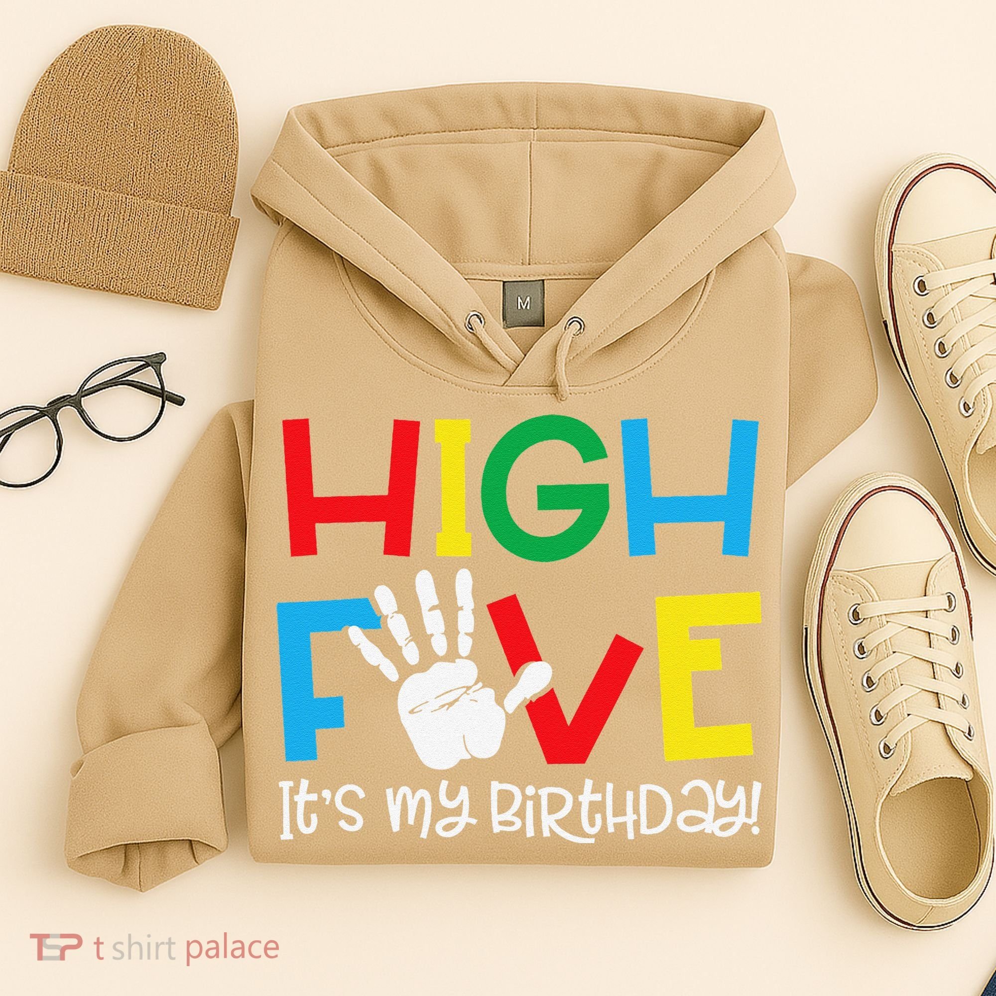 5yr 5th Birthday Funny High Five Its My Birthday Hoodie