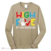 5yr 5th Birthday Funny High Five Its My Birthday Long Sleeve Shirt thumb 0