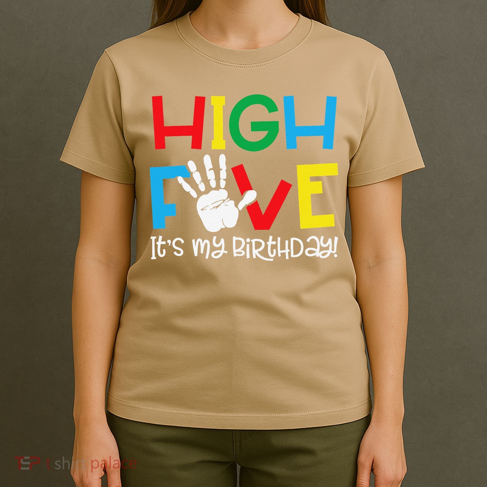 5yr 5th Birthday Funny High Five Its My Birthday T-Shirt