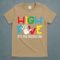 5yr 5th Birthday Funny High Five Its My Birthday T-Shirt thumb 5