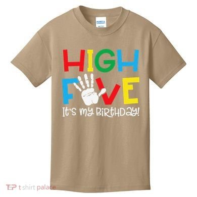 5yr 5th Birthday Funny High Five Its My Birthday Kids T-Shirt