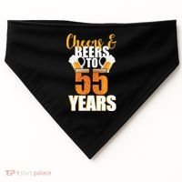 55th Birthday Cheers & Beers To 55 Years USA-Made Doggie Bandana thumb 0