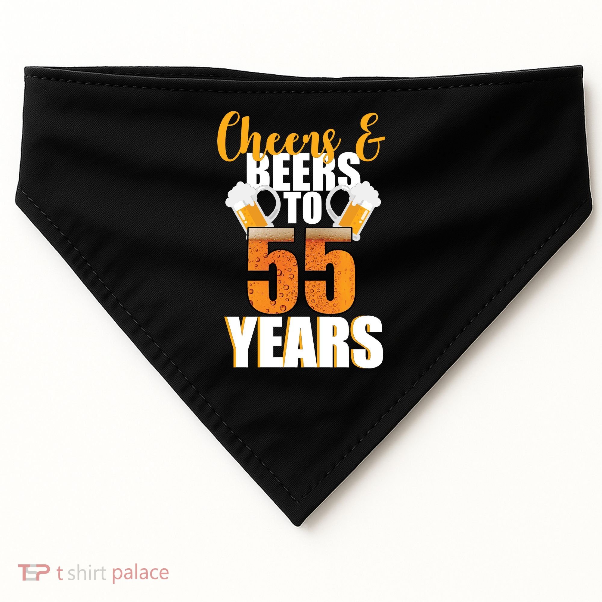 55th Birthday Cheers & Beers To 55 Years USA-Made Doggie Bandana