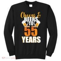 55th Birthday Cheers & Beers To 55 Years Sweatshirt thumb 0
