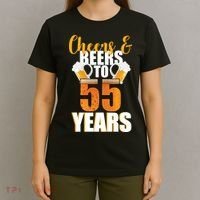 55th Birthday Cheers & Beers To 55 Years T-Shirt thumb 4