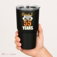 55th Birthday Cheers & Beers To 55 Years Tumbler thumb 2