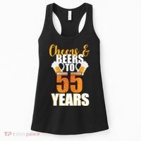 55th Birthday Cheers & Beers To 55 Years Women's Tank Top thumb 0