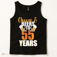 55th Birthday Cheers & Beers To 55 Years Tank Top thumb 2