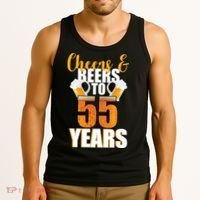 55th Birthday Cheers & Beers To 55 Years Tank Top thumb 3