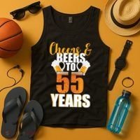 55th Birthday Cheers & Beers To 55 Years Tank Top thumb 4