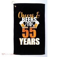 55th Birthday Cheers & Beers To 55 Years Golf Towel thumb 0