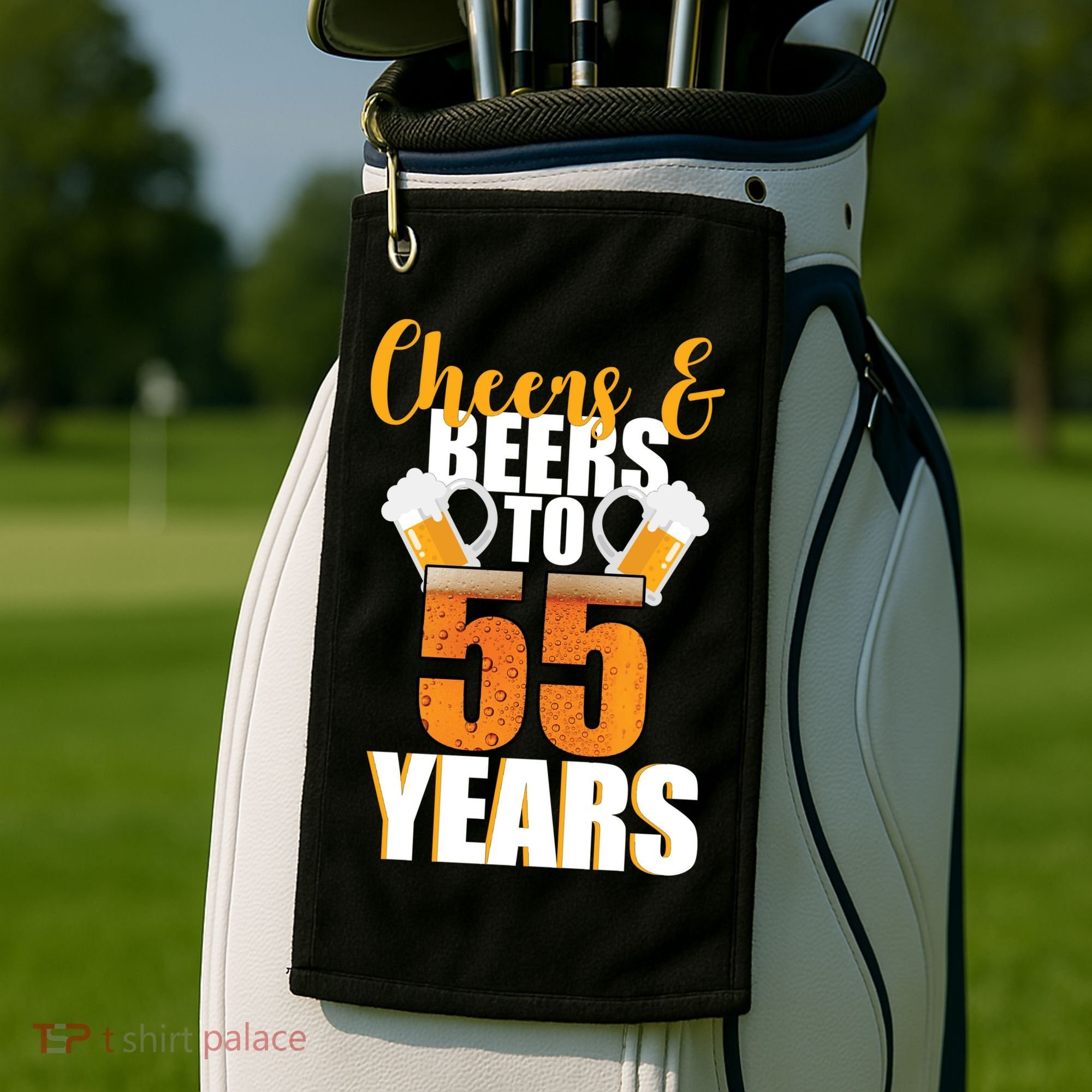 55th Birthday Cheers & Beers To 55 Years Golf Towel