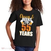 55th Birthday Cheers & Beers To 55 Years Kids T-Shirt thumb 2