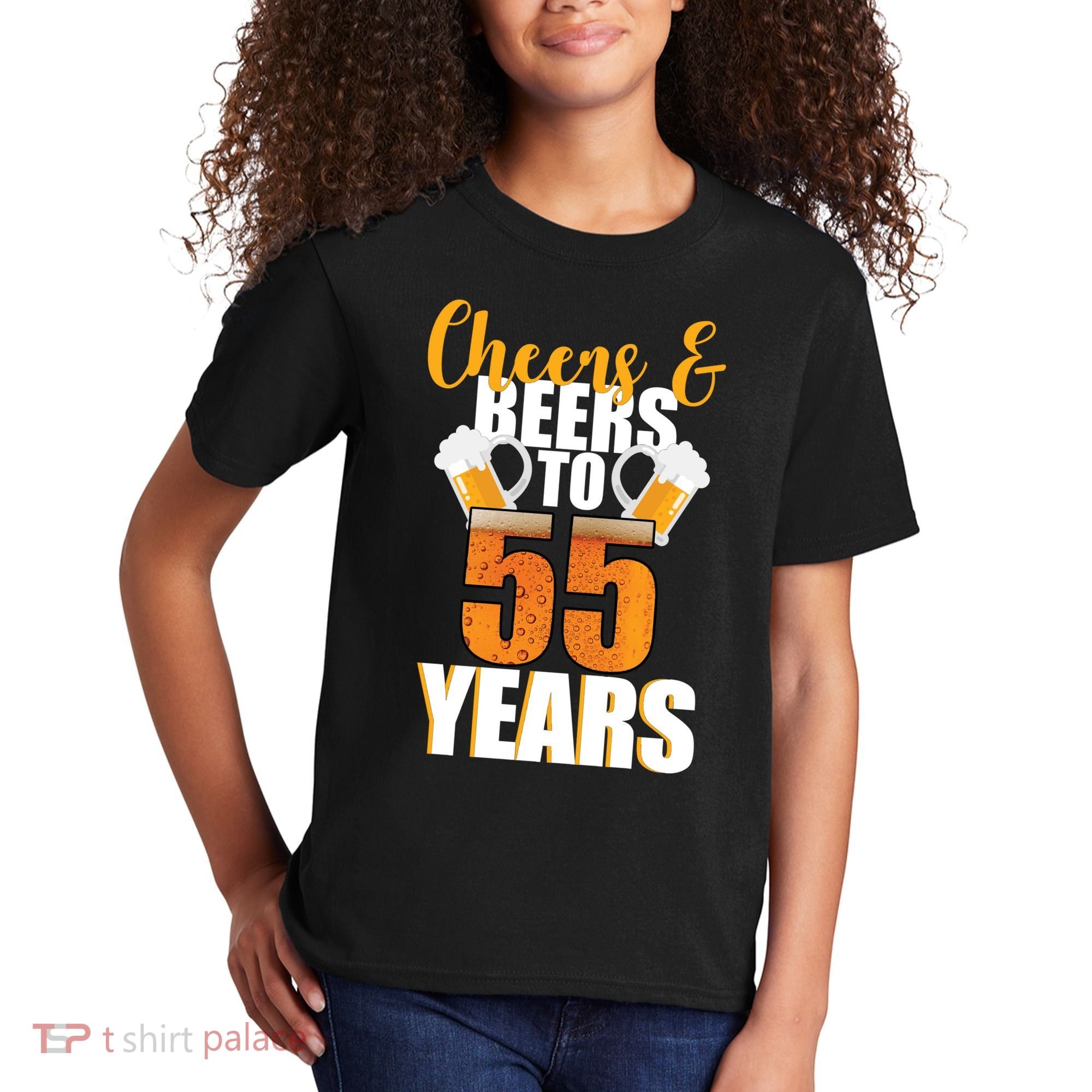 55th Birthday Cheers & Beers To 55 Years Kids T-Shirt