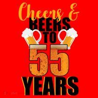 55th Birthday Cheers & Beers To 55 Years Santa Hat thumb 1
