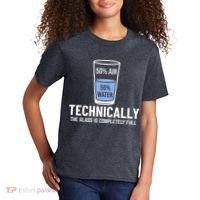 50% Air 50% Water Technically The Glass Is Completely Full Kids T-Shirt thumb 2