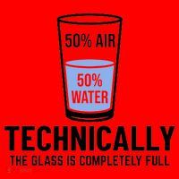 50% Air 50% Water Technically The Glass Is Completely Full Santa Hat thumb 1
