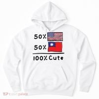 50% American 50% Taiwanese 100% Cute U S Taiwan Flags Great Gift Hoodie thumb 0