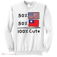 50% American 50% Taiwanese 100% Cute U S Taiwan Flags Great Gift Sweatshirt thumb 0