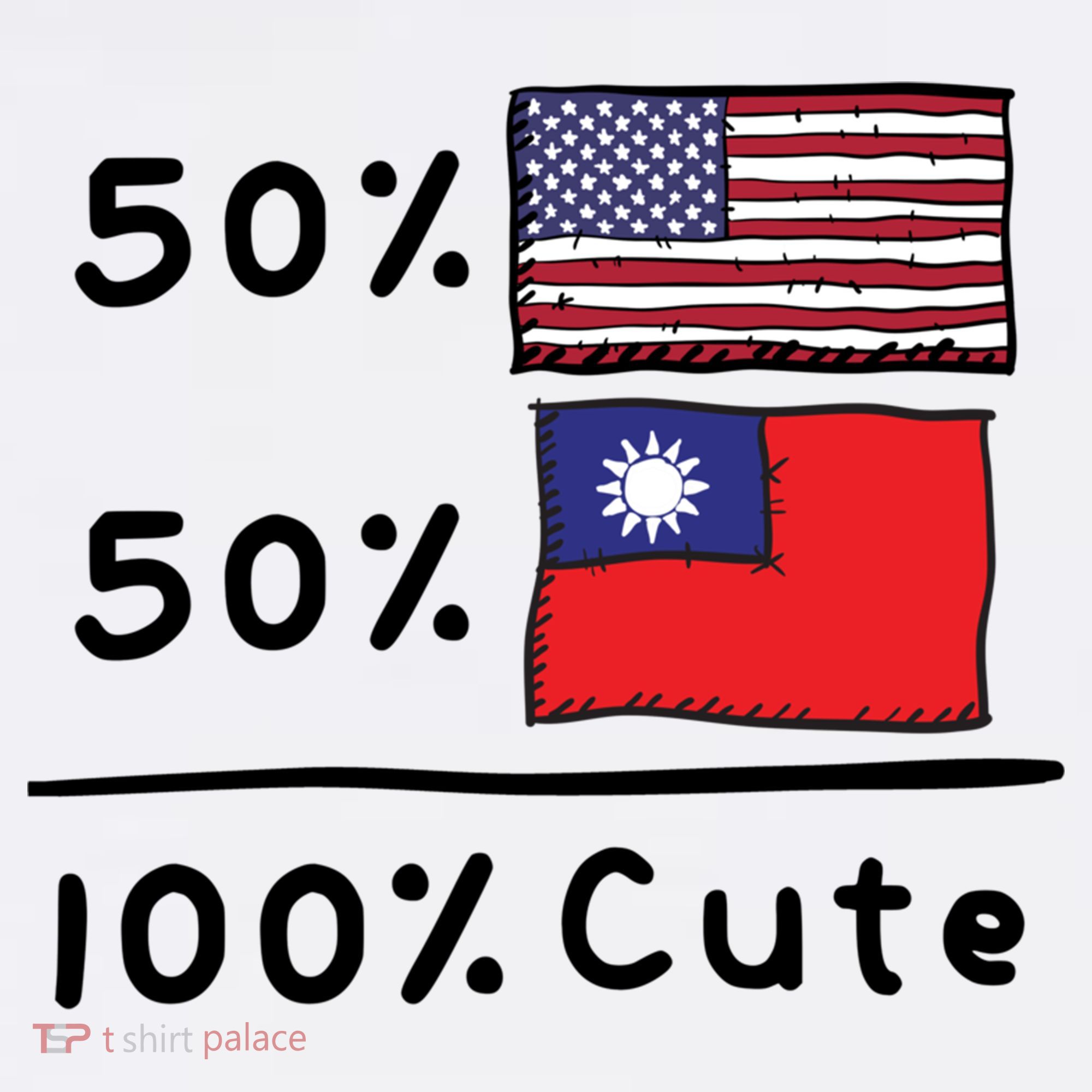 50% American 50% Taiwanese 100% Cute U S Taiwan Flags Great Gift Women's Hoodie