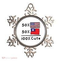 50% American 50% Taiwanese 100% Cute U S Taiwan Flags Great Gift Ornament thumb 0