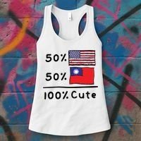 50% American 50% Taiwanese 100% Cute U S Taiwan Flags Great Gift Women's Tank Top thumb 3