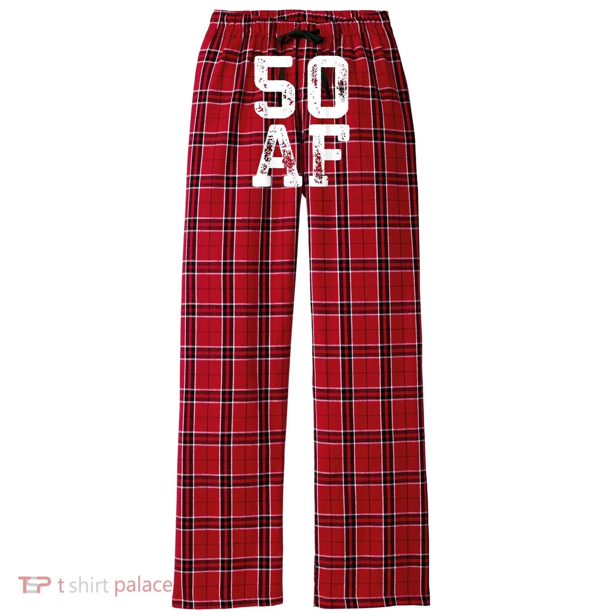 50 AF 50th Birthday Shirt shirt Women's Flannel Plaid Pajama Pants