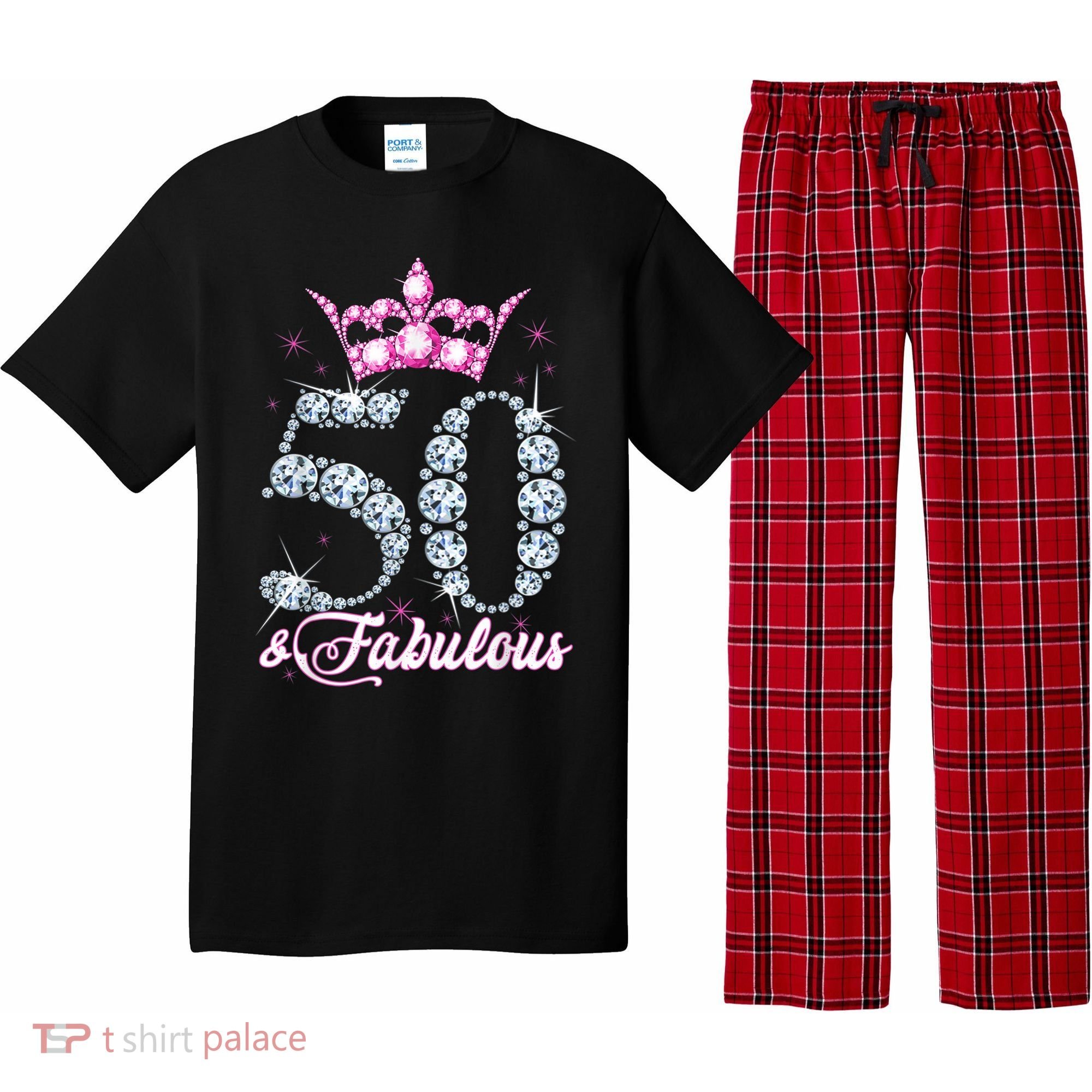 50 and Fabulous 50th Birthday Shirt For WoM.e.n.s Pajama Set