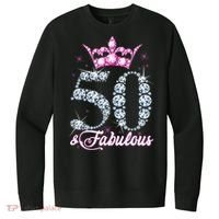 50 and Fabulous 50th Birthday Shirt For WoM.e.n.s V.I.T. Fleece Crew Sweatshirt thumb 0