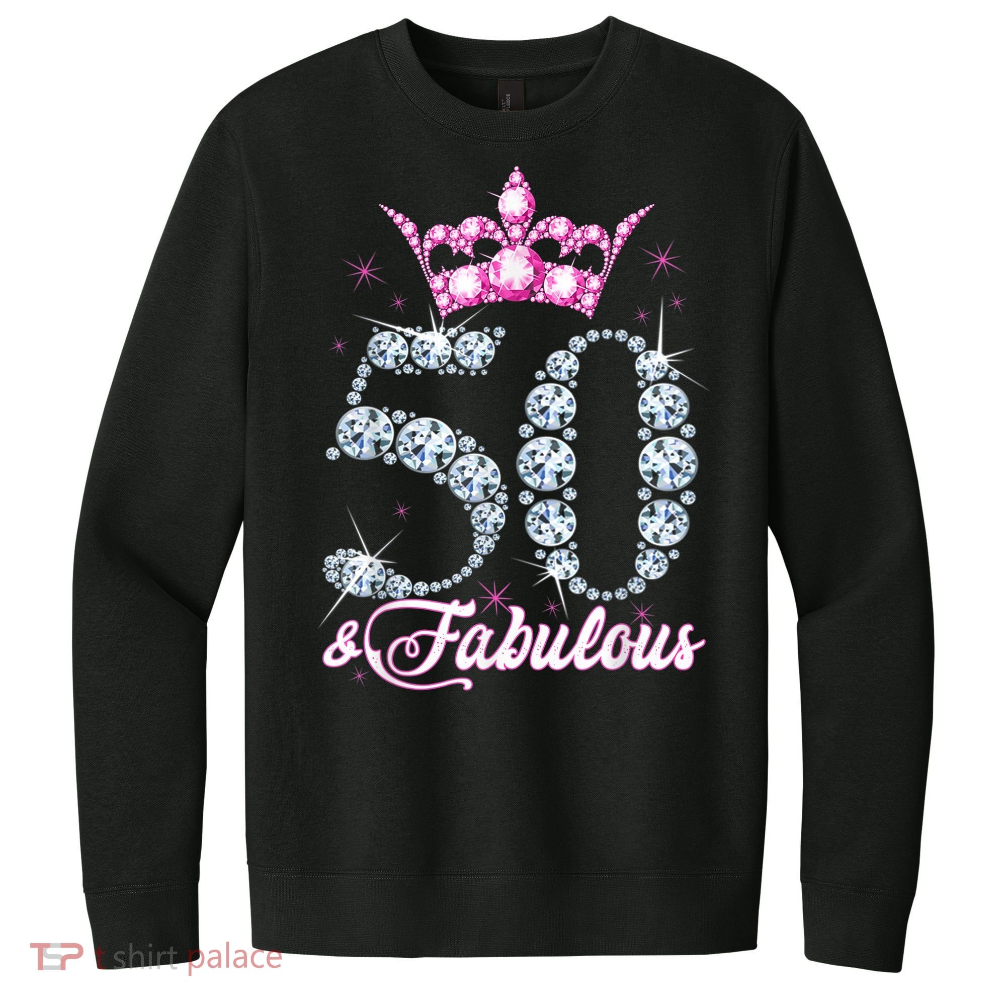 50 and Fabulous 50th Birthday Shirt For WoM.e.n.s V.I.T. Fleece Crew Sweatshirt