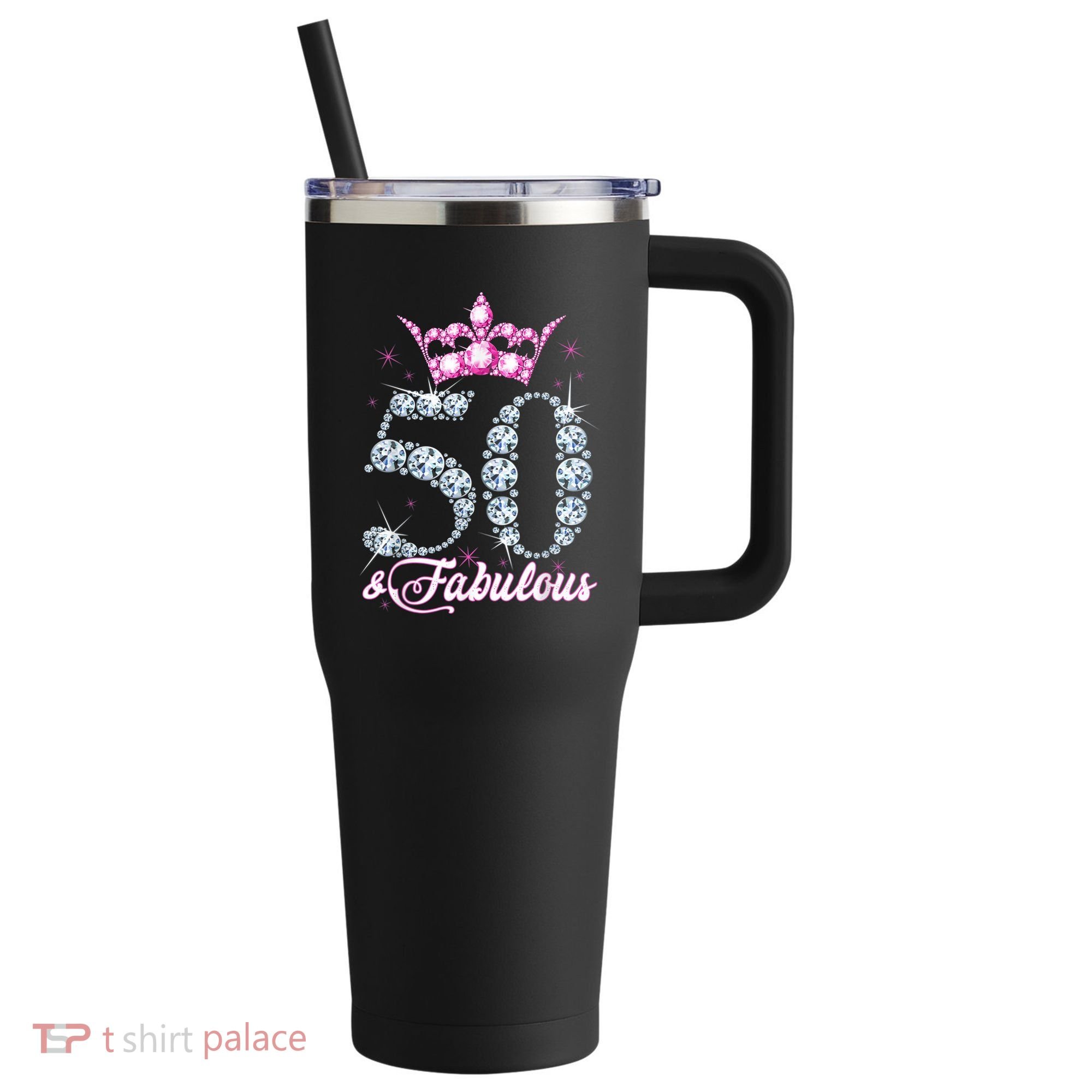 50 and Fabulous 50th Birthday Shirt For WoM.e.n.s 40oz Vacuum Insulated Stainless Steel Travel Tumbler