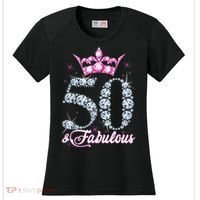 50 and Fabulous 50th Birthday Shirt For WoM.e.n.s Women's Cooling Performance Crew T-Shirt thumb 0