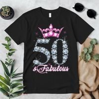 50 and Fabulous 50th Birthday Shirt For WoM.e.n.s Premium T-Shirt thumb 2