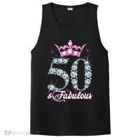 50 and Fabulous 50th Birthday Shirt For WoM.e.n.s PosiCharge Competitor Tank thumb 0