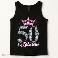 50 and Fabulous 50th Birthday Shirt For WoM.e.n.s Tank Top thumb 2
