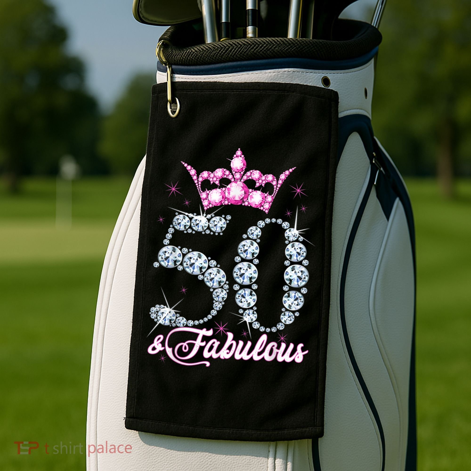 50 and Fabulous 50th Birthday Shirt For WoM.e.n.s Golf Towel