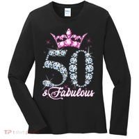 50 and Fabulous 50th Birthday Shirt For WoM.e.n.s Women's Long Sleeve Shirt thumb 0