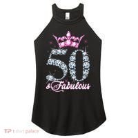 50 and Fabulous 50th Birthday Shirt For WoM.e.n.s Women's Perfect Tri Rocker Tank thumb 0