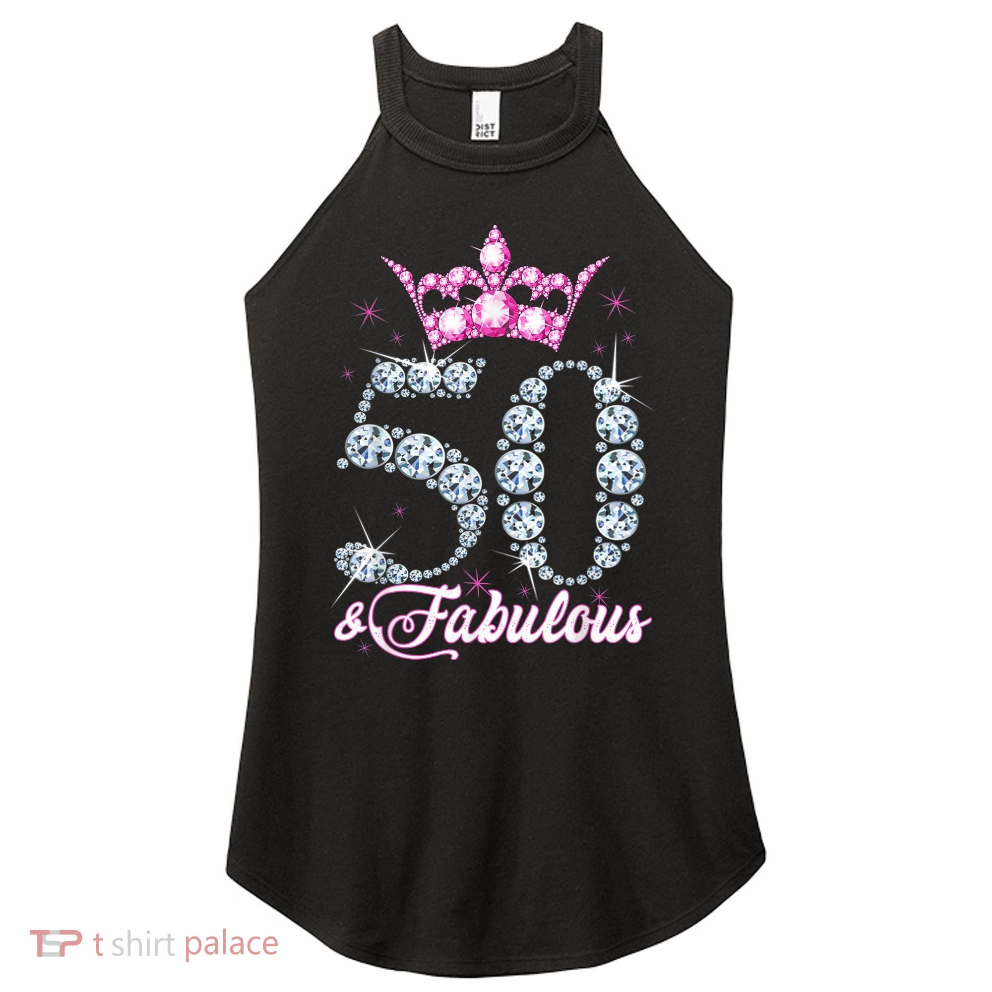 50 and Fabulous 50th Birthday Shirt For WoM.e.n.s Women's Perfect Tri Rocker Tank
