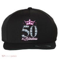 50 and Fabulous 50th Birthday Shirt For WoM.e.n.s Wool Snapback Cap thumb 0